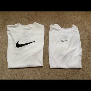 Nike boys DriFit T-shirts, white, size S and M